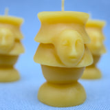 beeheaded beeswax candle close up detail