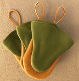 green leather oven mitt back
