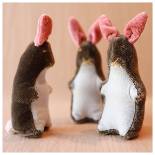 bunnies made of mohair and linen