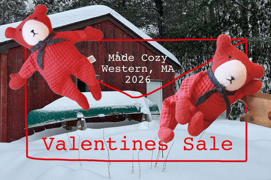 valentine sale with floppy teddy bears