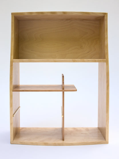 birch and cherry tea cabinet with drawers dovetails mortise and tenons front view