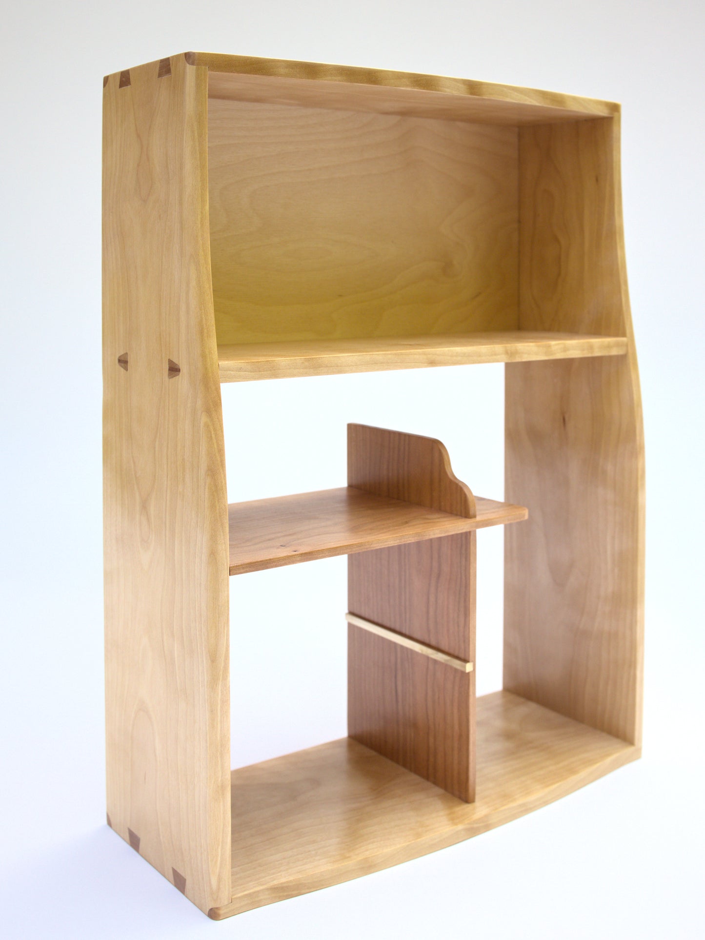 birch and cherry tea cabinet with dovetails mortise and tenons