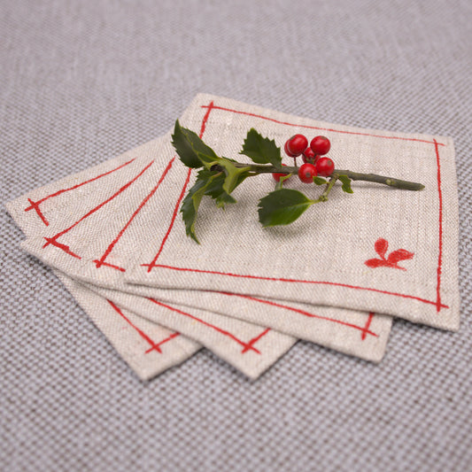 Winterberry Linen Cocktail Napkins