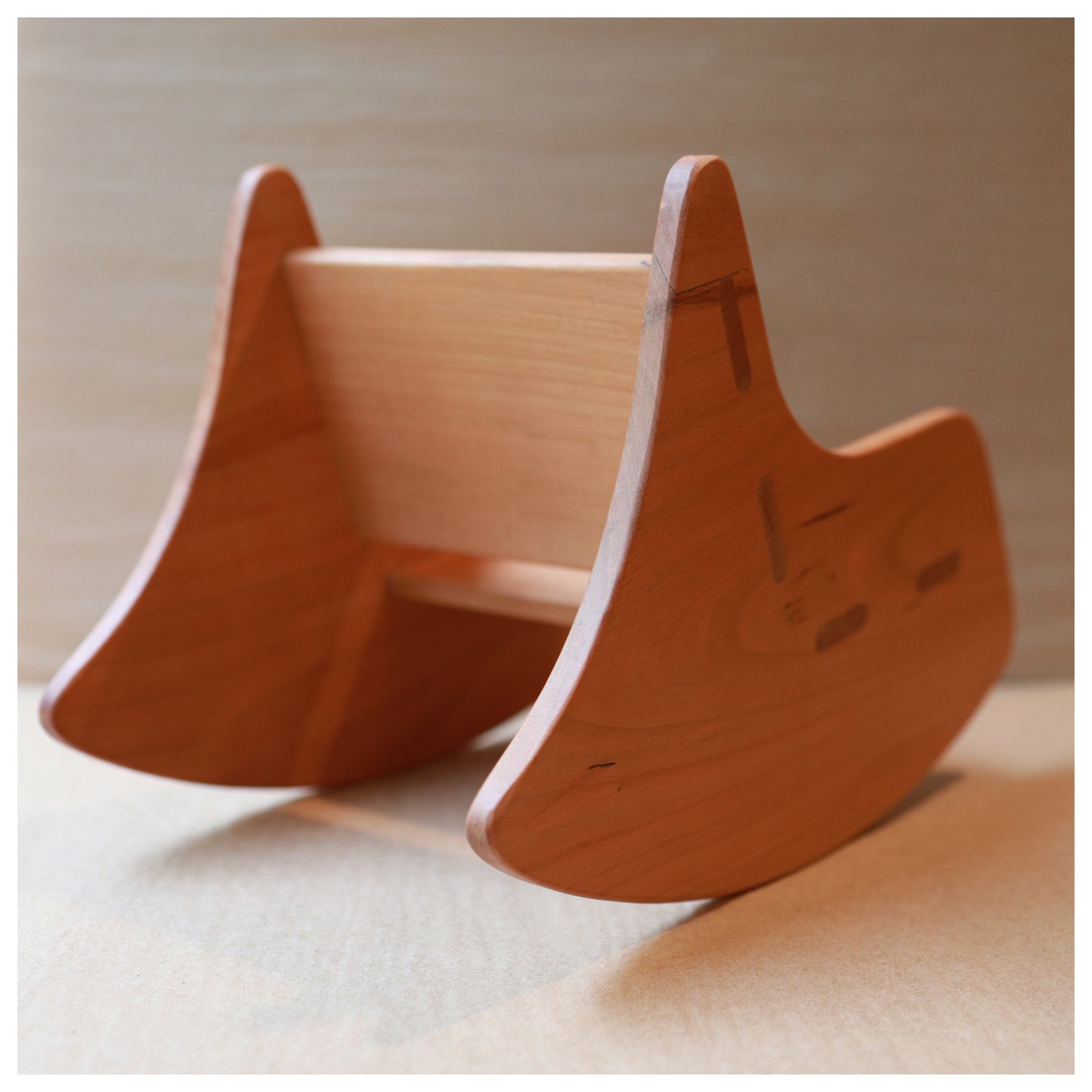 rocking chair toy back view made from cherry wood