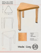 made cozy milking stool dovetailed triangular side table line sheet with dimensions