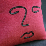 face pillow black leather close up