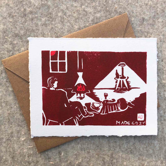 Doing Nothing Together- Block Printed Card